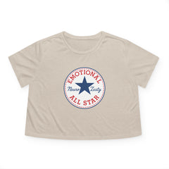 Emotional All-Star – Flowy Cropped T-Shirt for Big Feelings