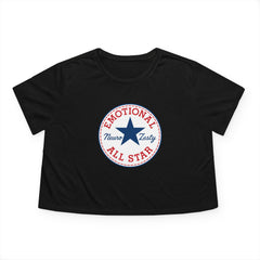 Emotional All-Star – Flowy Cropped T-Shirt for Big Feelings