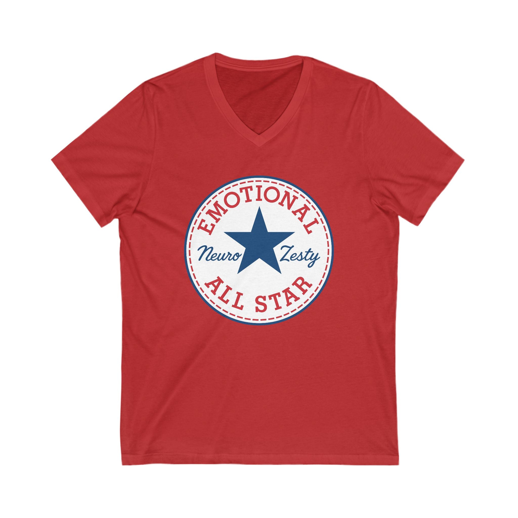 Emotional All-Star V-Neck T-Shirt for Big Feelings